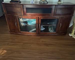 Entertainment  Media Cabinet With Glass Doors