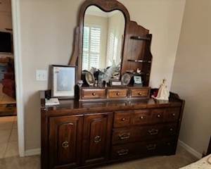 Pristine Craftsman Dresser With Mirror
