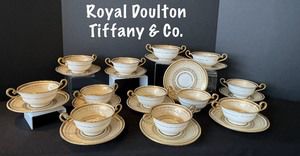 Vintage Tiffany & Co Royal Doulton Creams and Under Plates 