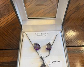 Sterling, marcasite and amethyst 