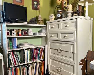 Books, decor, Hand painted dresser, vintage, farmhouse 