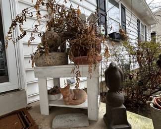 Planters, pots, bird houses, outdoor ornaments 