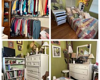 clothes , furniture, bed, books