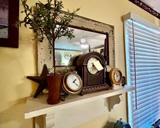 clock, decor, mirror