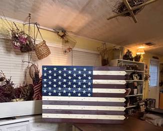 Wood America Flag Wall Art
