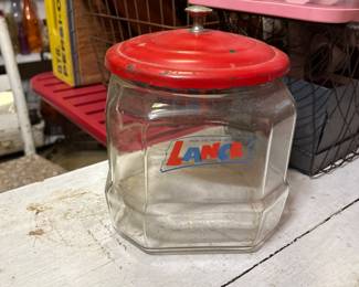 Vintage Advertising Lance Glass Jar