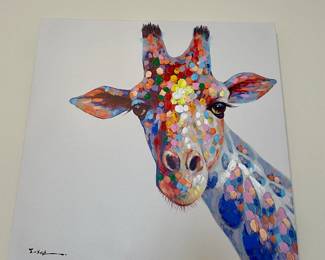 Colorful giraffe on canvas 