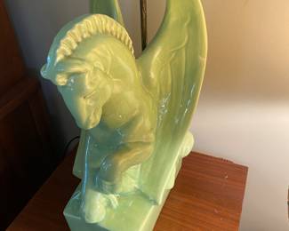 Mid Century Chartreuse Pegasus Lamp
