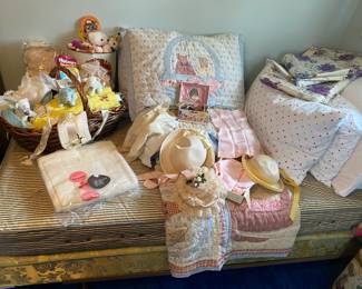 Vintage Easter Hats, Vintage Baby Blanket in Package