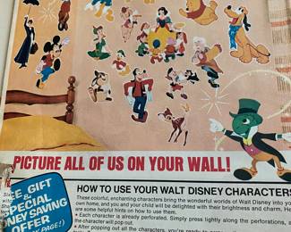 Vintage 1970's Walt Disney Room Characters!!
