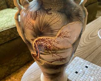 Antique Royal Nippon, Japanese Double Handle Moriage Vase