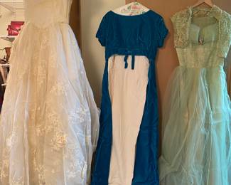 Vintage 1960 Wedding Dress, Vintage Evening Ware, Vintage 1950 Tulle Green Prom Dress with Bolero Jacket