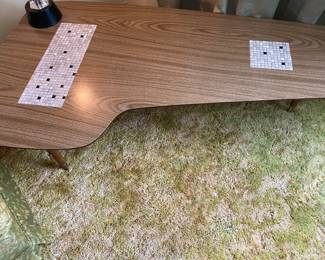 Mid Century Mosaic Tile Boomerang Table 