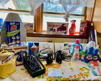 Cleaning Supplies, OPEN Cabinets