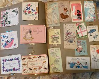 Vintage 1960's Shower/Wedding Cards Scrapbook