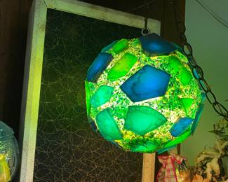 Mid Century Chunky Lucite Swag Light