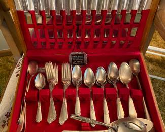 Vintage Oneida Flatware, 12 Piece Place Setting, Service, Chest