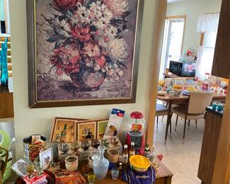 Mid Century Cabinet, Filled with Barware