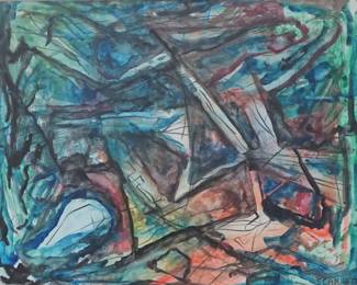 Rolph Scarlett,mixed media on board