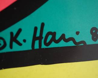 Keith Haring, signed stamped