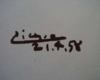 Pablo Picasso, screen,signed on plate