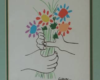 Pablo Picasso, screen,signed on plate