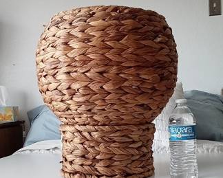 Large Rattan Basket with Stand
