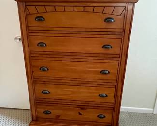 Five drawer, highboy chest