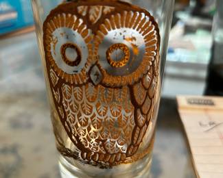 Close up of owl drinkware