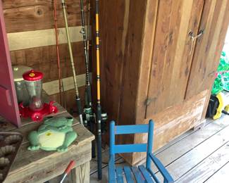 Fishing Rods and Reels, Vintage Children's Chairs