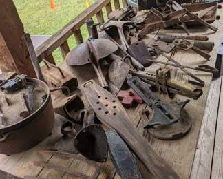 Vintage and Antique Iron Tools, Nails, Files, and Metal Shovel Heads, and More.