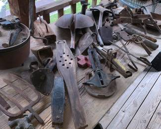 Retro and Antique Tools, Garden Tool Parts, Weights, Pot with Lid, and More!