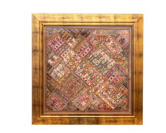 10 - Gold Framed Textile from Afganistan  36H x 36W 