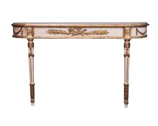 46-2 - 1960s Louis XVI Style Console and Mirror  Console  34H x 56W x 16D