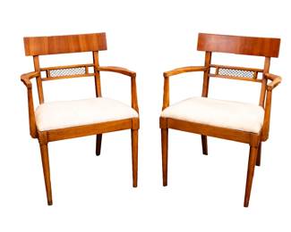 20-2 -  Set of 6 MidCentury Dining Chairs  2 Arms 33.5H x 25W x 22D