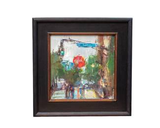 33 -  "Luckie Street"  Oil by Barbara Flowers  18H x 17.5W