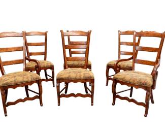 28 - Set 6 Henredon Dining Chairs  2 Arms  42H x 21W x 21D  4 Sides  42.5H x 23W x 22D