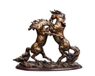 24 - Horse Sculpture on Base  14.5H x 15.5W x 8D