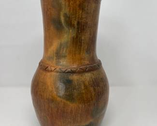 Authentic Navajo Dine Pot Tube 14in Vase Rope Design J. Addison
