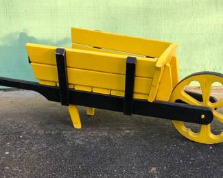 Hand Crafted Wood Wheelbarrow 54in L