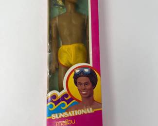 1983 Mattel Sunsational Malibu Black Ken Doll SEALED