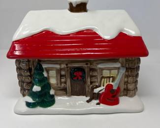Dolly Parton Childhood Cabin Christmas Cookie Jar