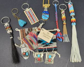 Four Corners Trading Post Key Chain Souvenirs Turquoise, Coral 