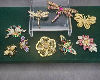 Flowers Flyers Rhinestone Brooches