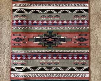 Hand Knotted Native American Fringed Rug 28.5Lx 20W