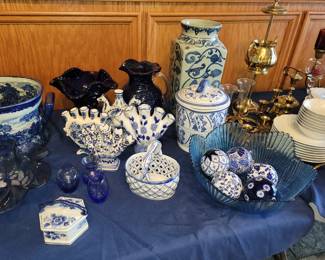 Blue and white decor