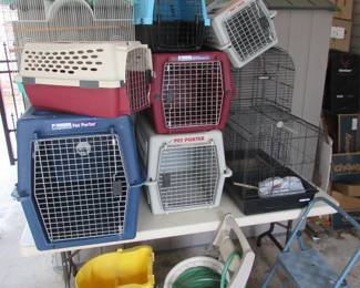 6 pet carriers & 3 bird cages