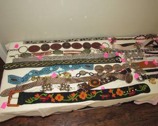 Some of the many retro & vintage belts