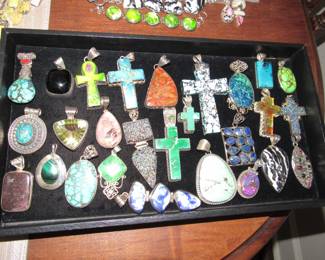 Pendants, most are sterling