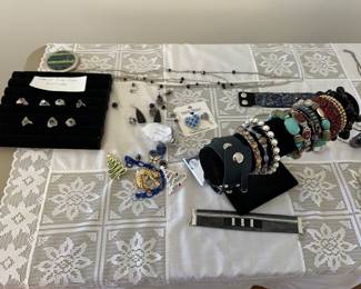 Sterling silver rings and costume bracelets 